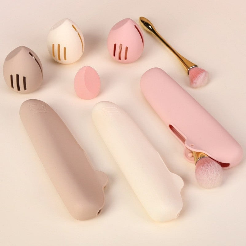 Portable silicone beauty storage pouch
